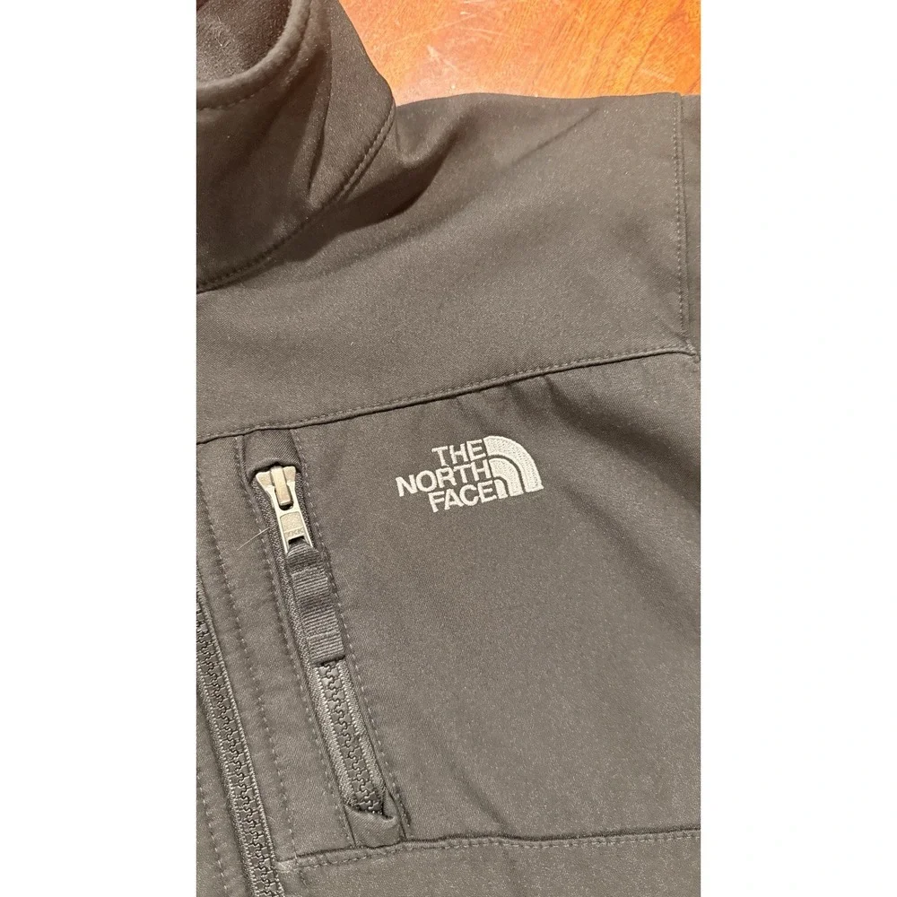 The North Face Apex Riser Jacket Youth M 10/12 Black Softshell Fleece Lined